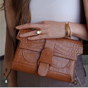 Senreve Aria Belt Bag / convertible to shoulder bag brown croc